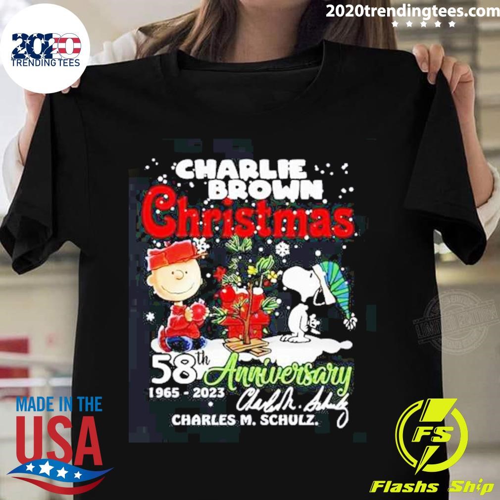 Charlie Brown Christmas 58th Anniversary 1965-2023 Charles M Schulz Snoopy T-shirt