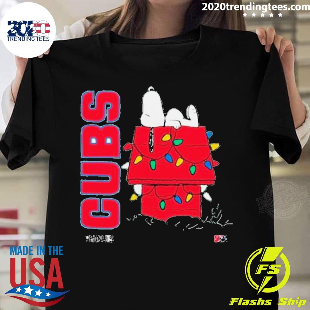 Chicago Cubs Snoopy Christmas Lights T-shirt