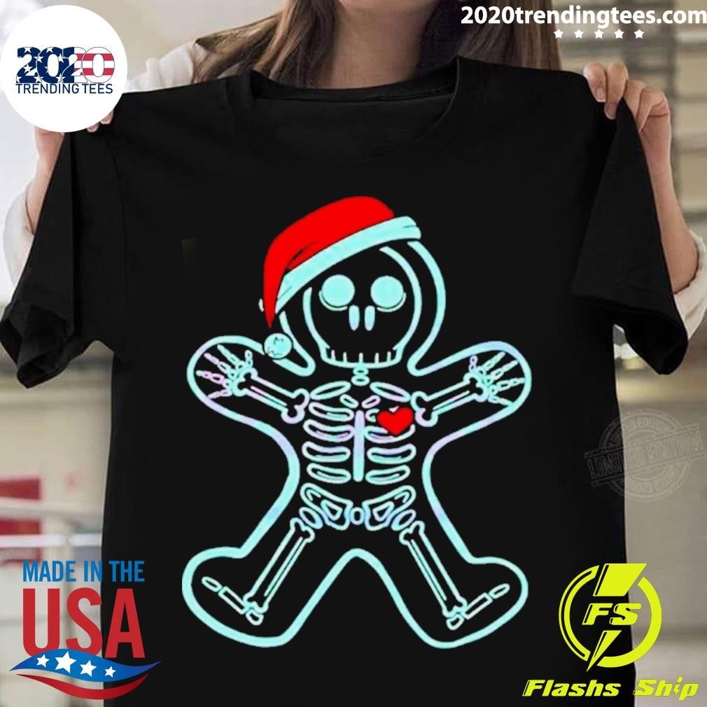 Christmas Xray Gingerbread Man Skeleton T-shirt