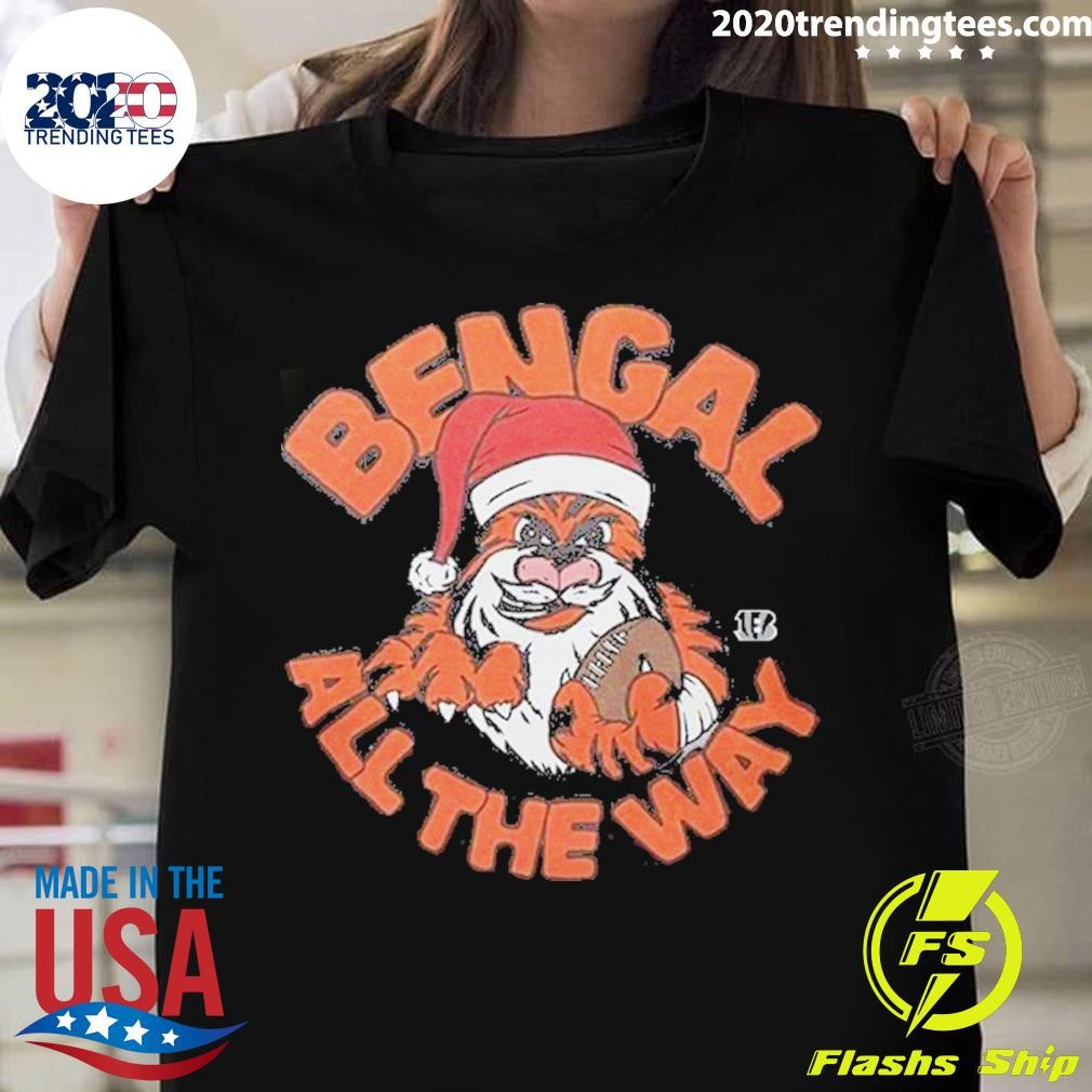 Cincinnati Bengals Christmas Bengal All The Way T-shirt