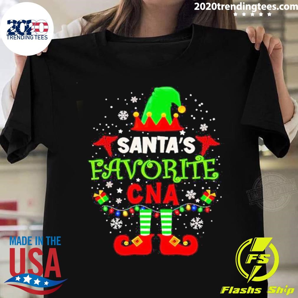 Elf Santa’s Favorite Cna Christmas T-shirt