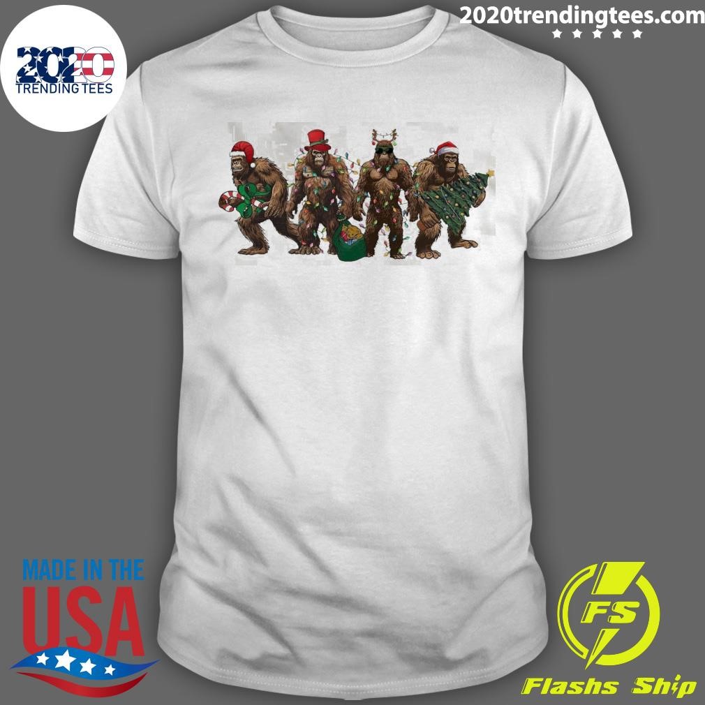 Funny Bigfoot Merry Christmas Duhitu T-shirt