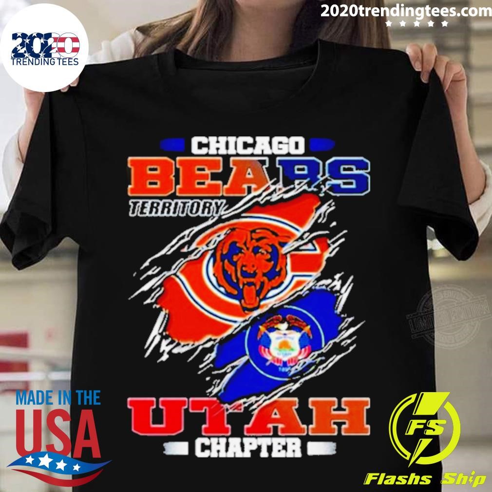 Funny Blood Inside Me Chicago Bears Utah Chapter Shirt