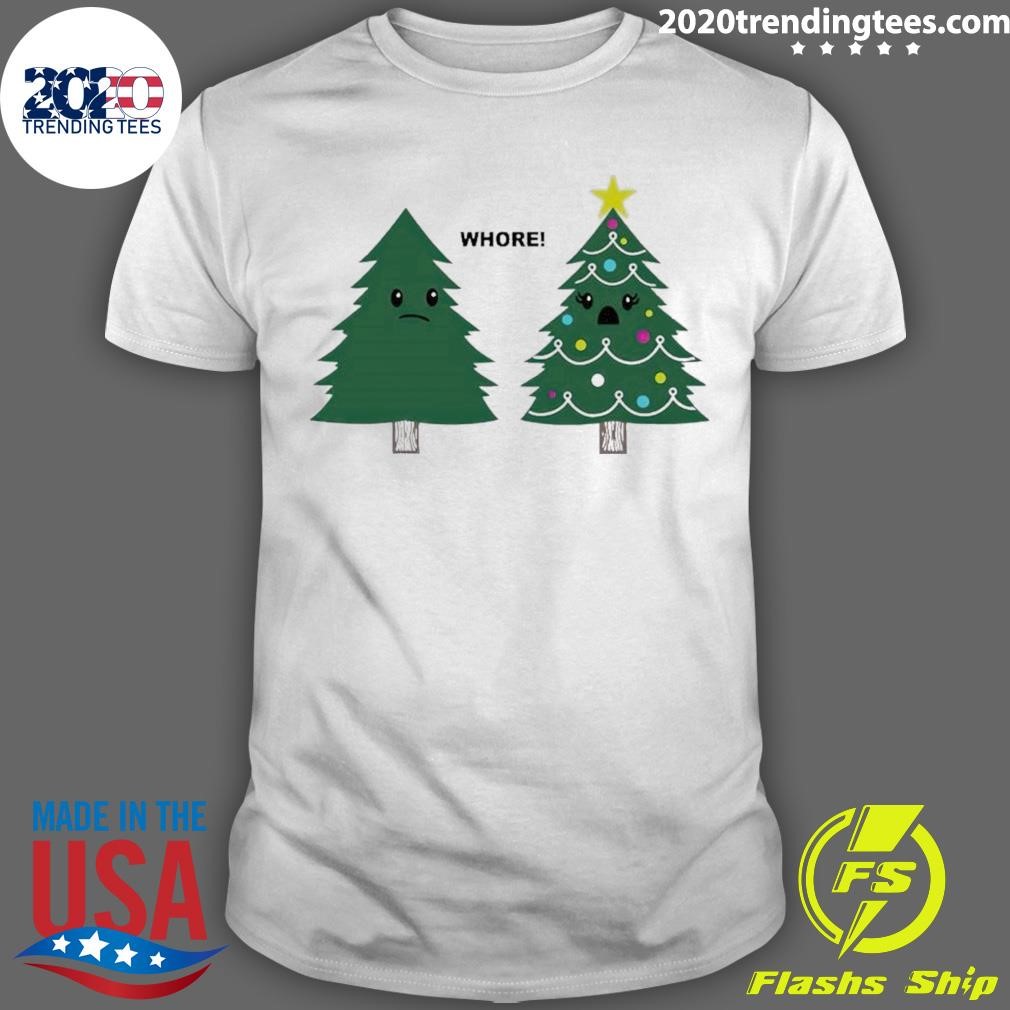 Funny Christmas Tree Whore T-shirt