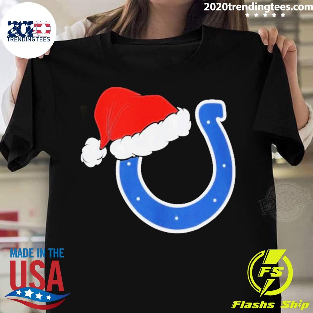 Funny Indianapolis Colts logo Santa Hat Christmas 2023 Shirt