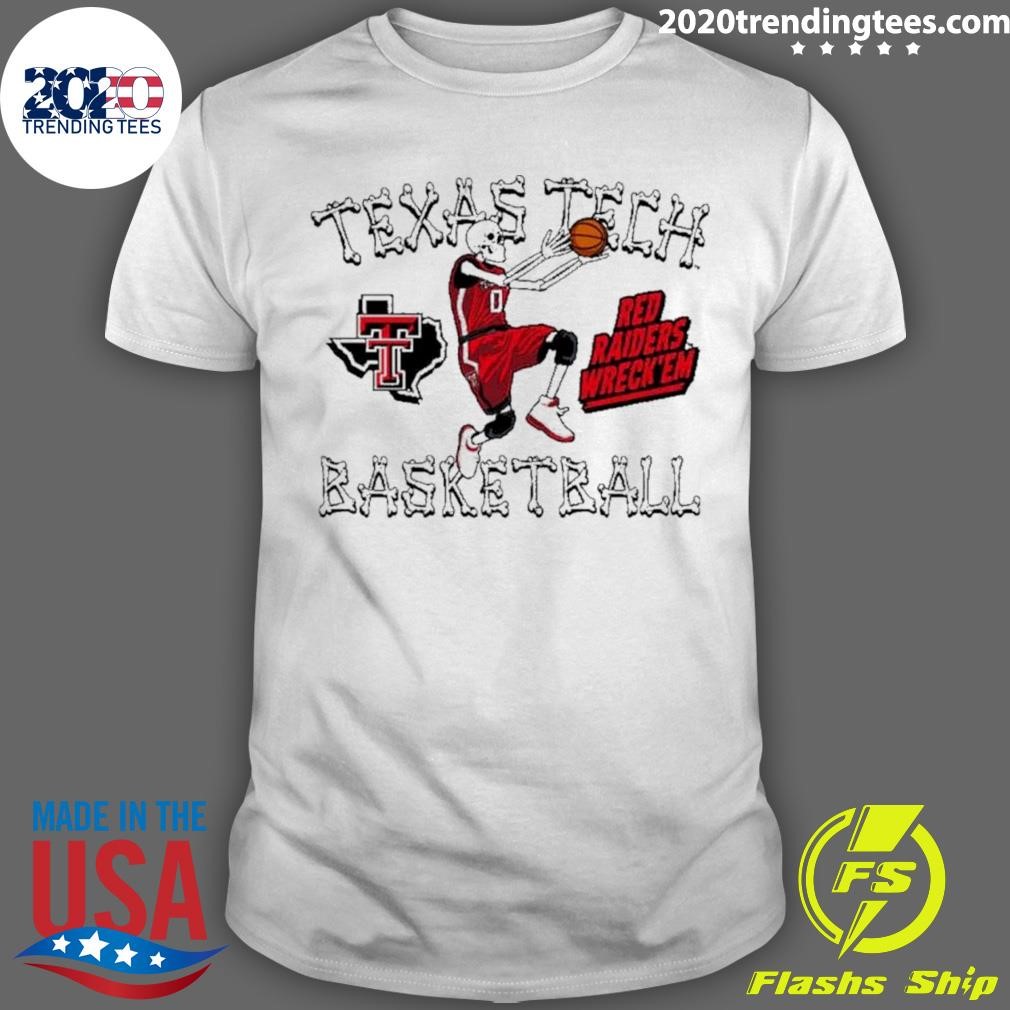 Funny Skeleton Texas Tech Basketball Bones T-shirt