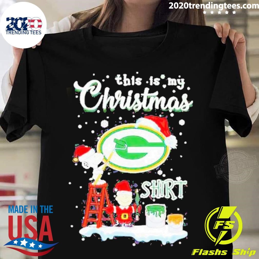 Funny Snoopy And Charlie Brown Nfl Green Bay Packers This Is My Christmas Shirt