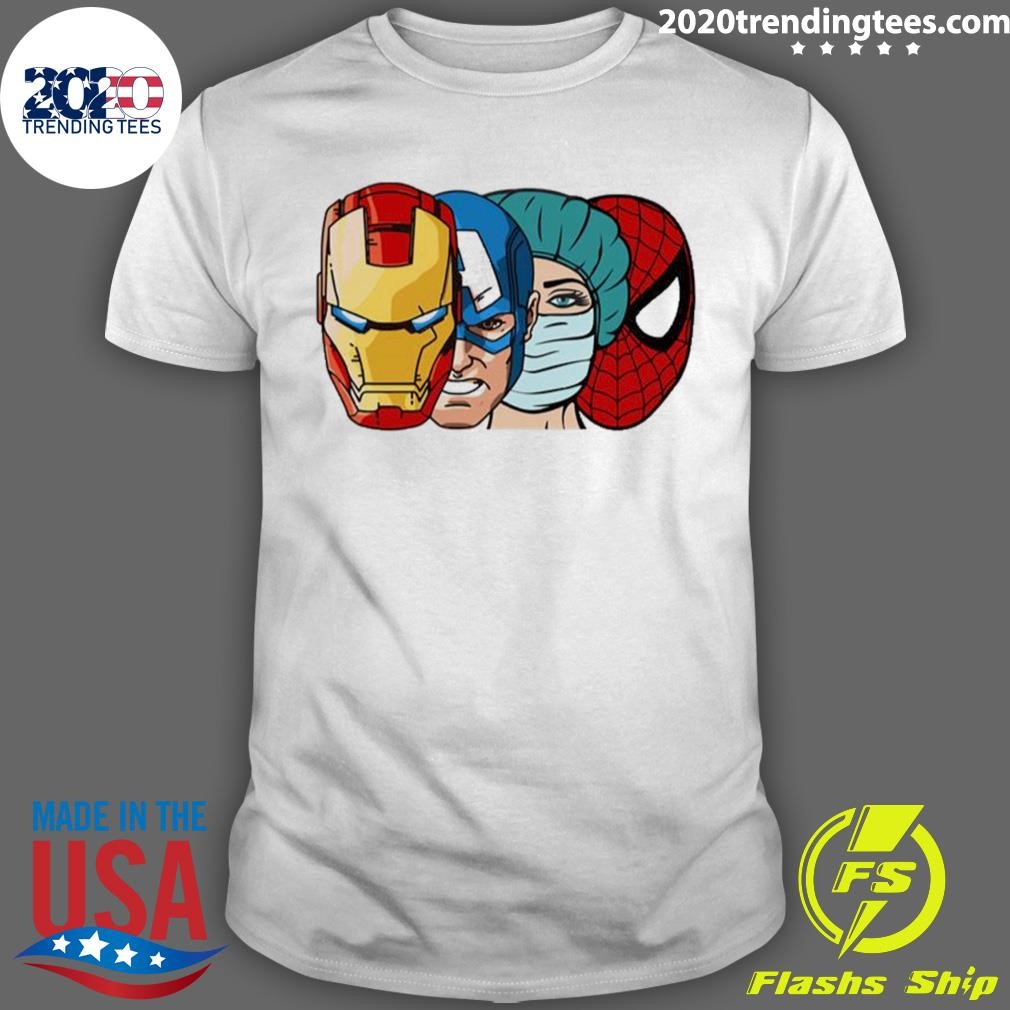 Funny Super Hero Nurse Marvel Style Shirt