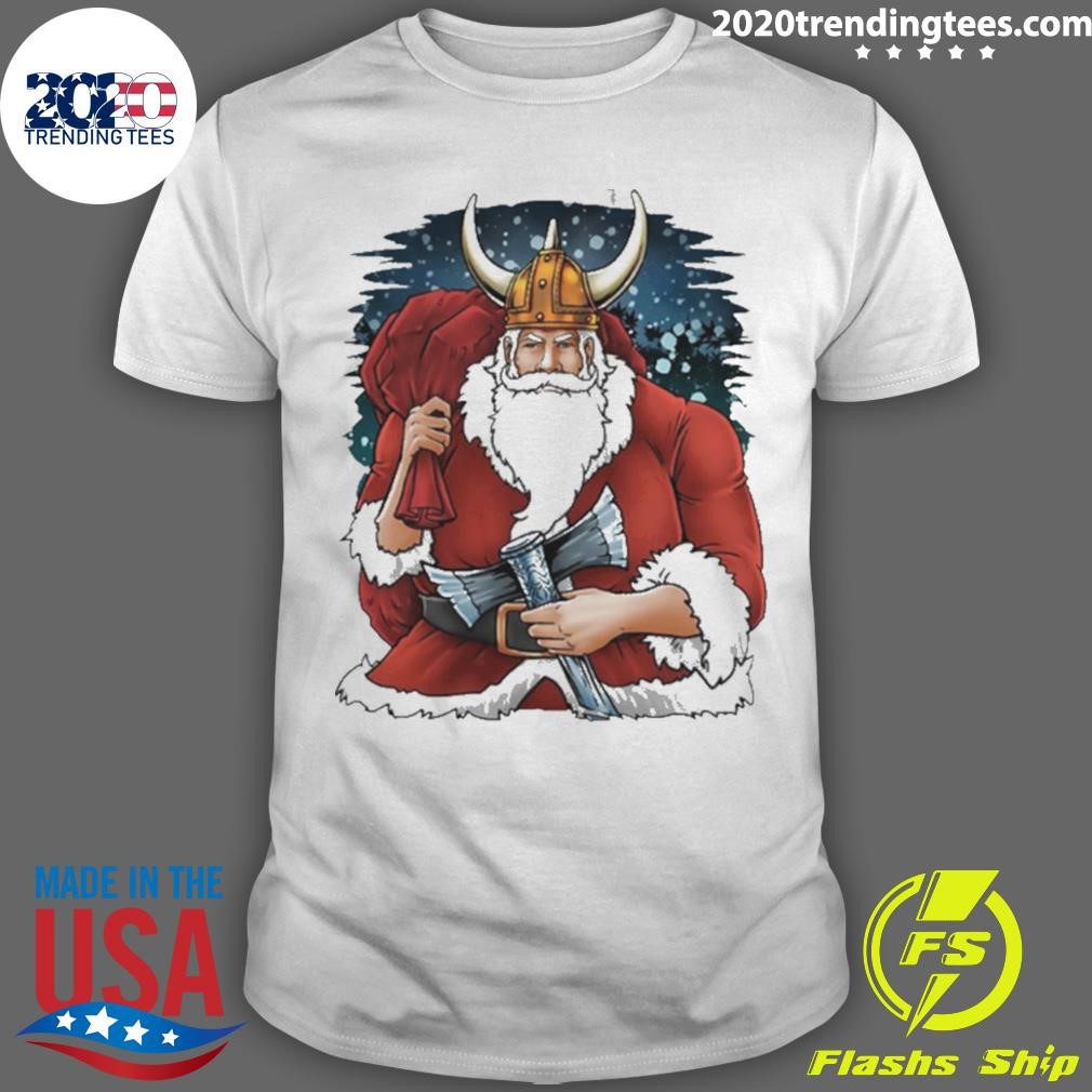 Funny Viking Santa Christmas T-shirt