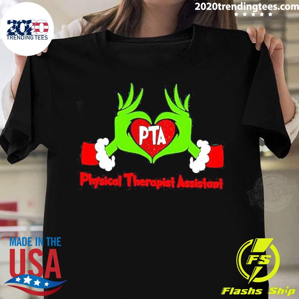 Grinch Hands Physical Therapist Assistant Christmas T-shirt