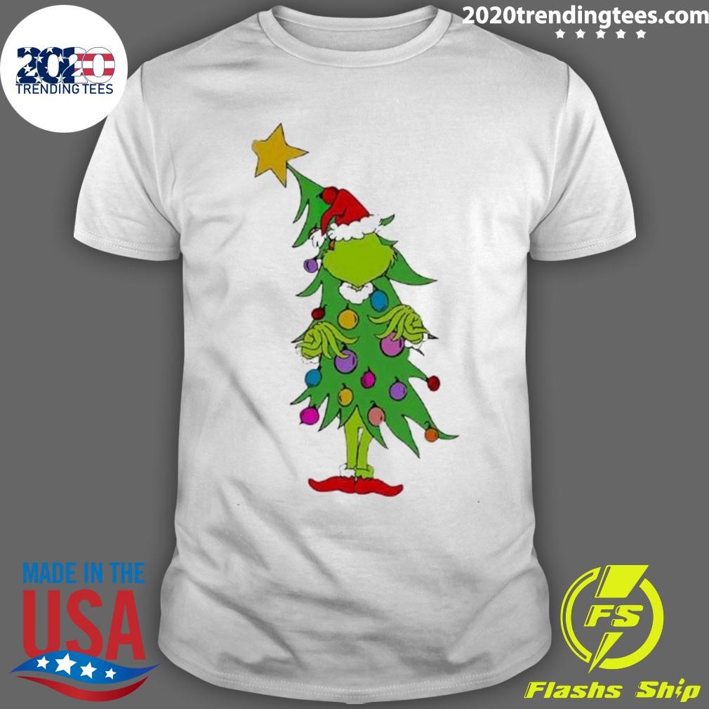 Grinch On Christmas Tree T-shirt
