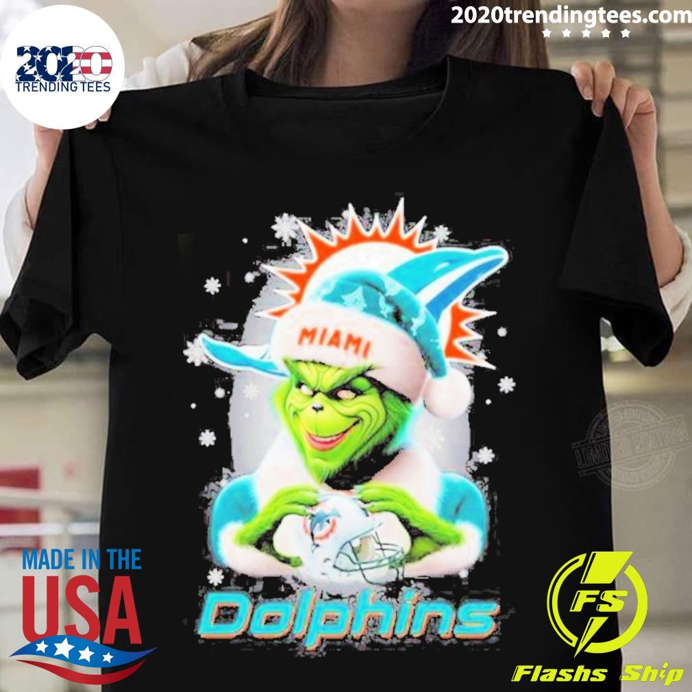 Grinch Perfect Gift For Fans Christmas Miami Dolphins T-shirt