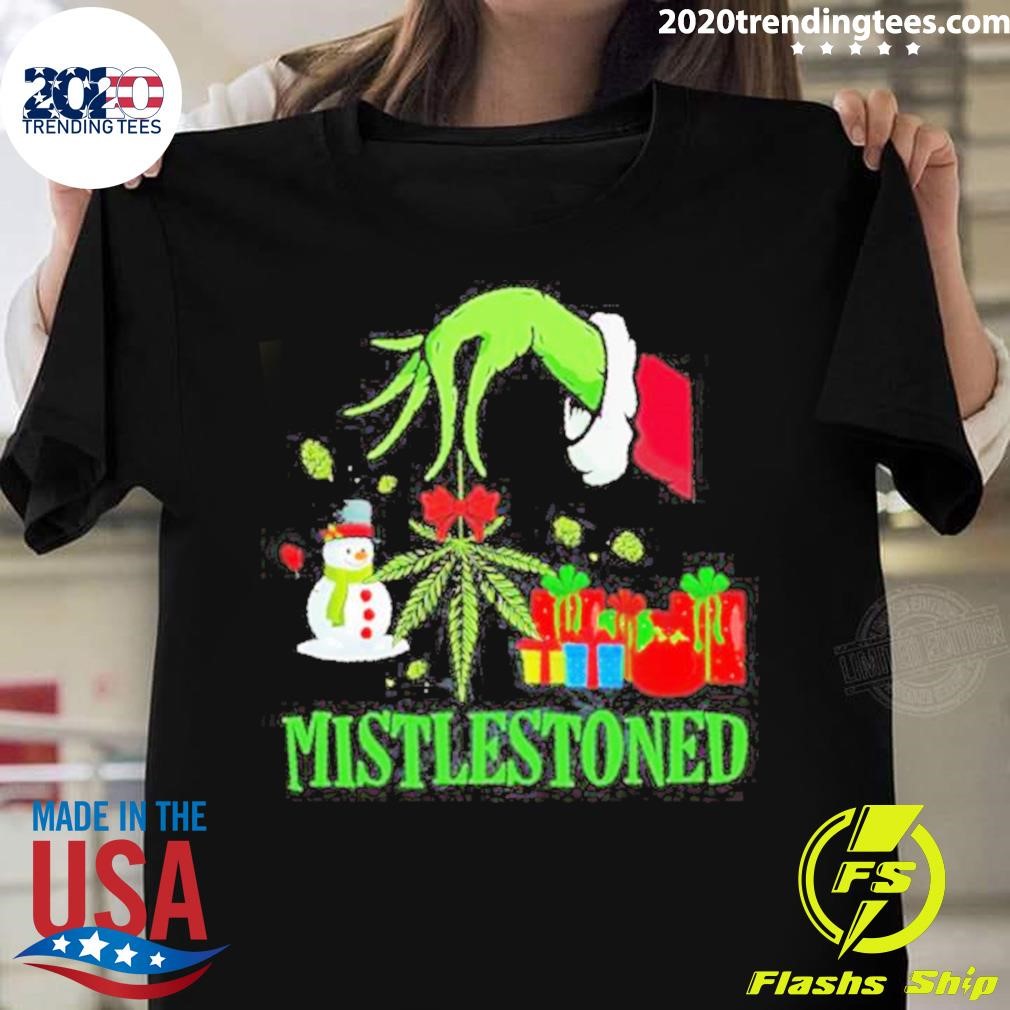 Grinch Santa Mistlestoned Christmas T-shirt