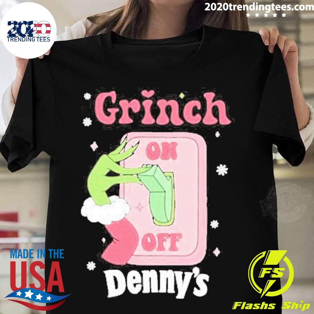 Grinch Santa On Off Denny’s Christmas T-shirt