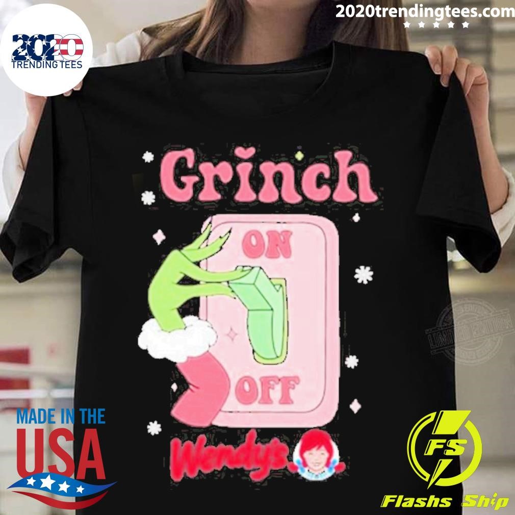 Grinch Santa On Off Wendy’s Christmas T-shirt