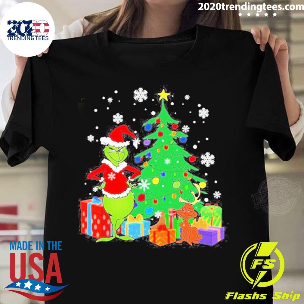 Grinch and Tree Christmas T-shirt