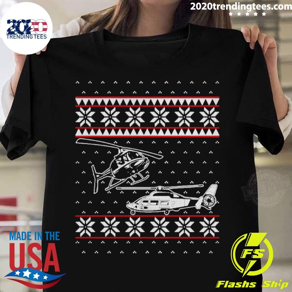 Helicopter Pilot Christmas T-shirt