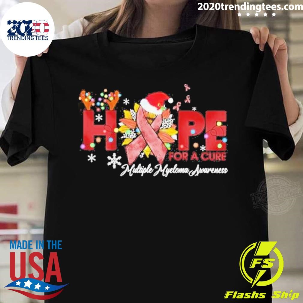 Hope For A Cure Multiple Myeloma Awareness Christmas T-shirt