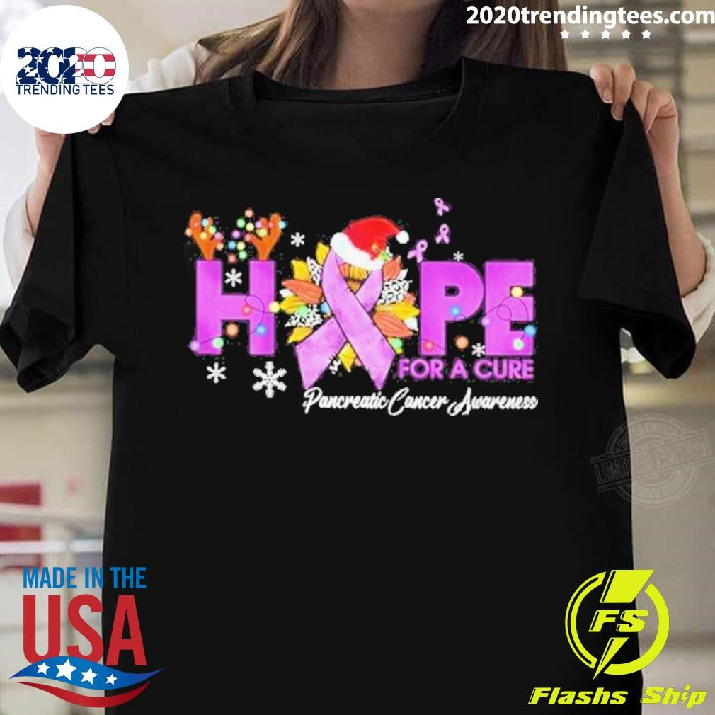 Hope For A Cure Pancreatic Cancer Awareness Christmas T-shirt