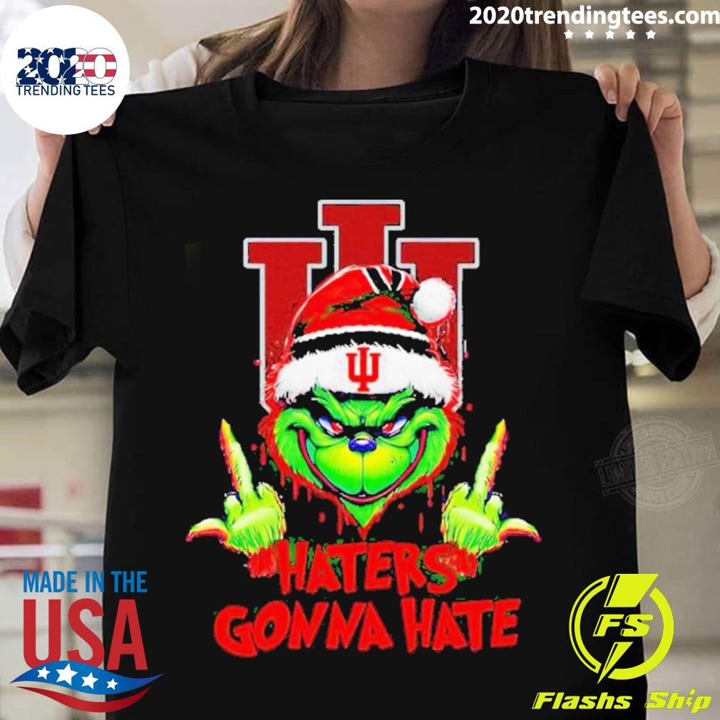 Indiana Hoosiers Grinch Haters Gonna Hate Christmas T-shirt