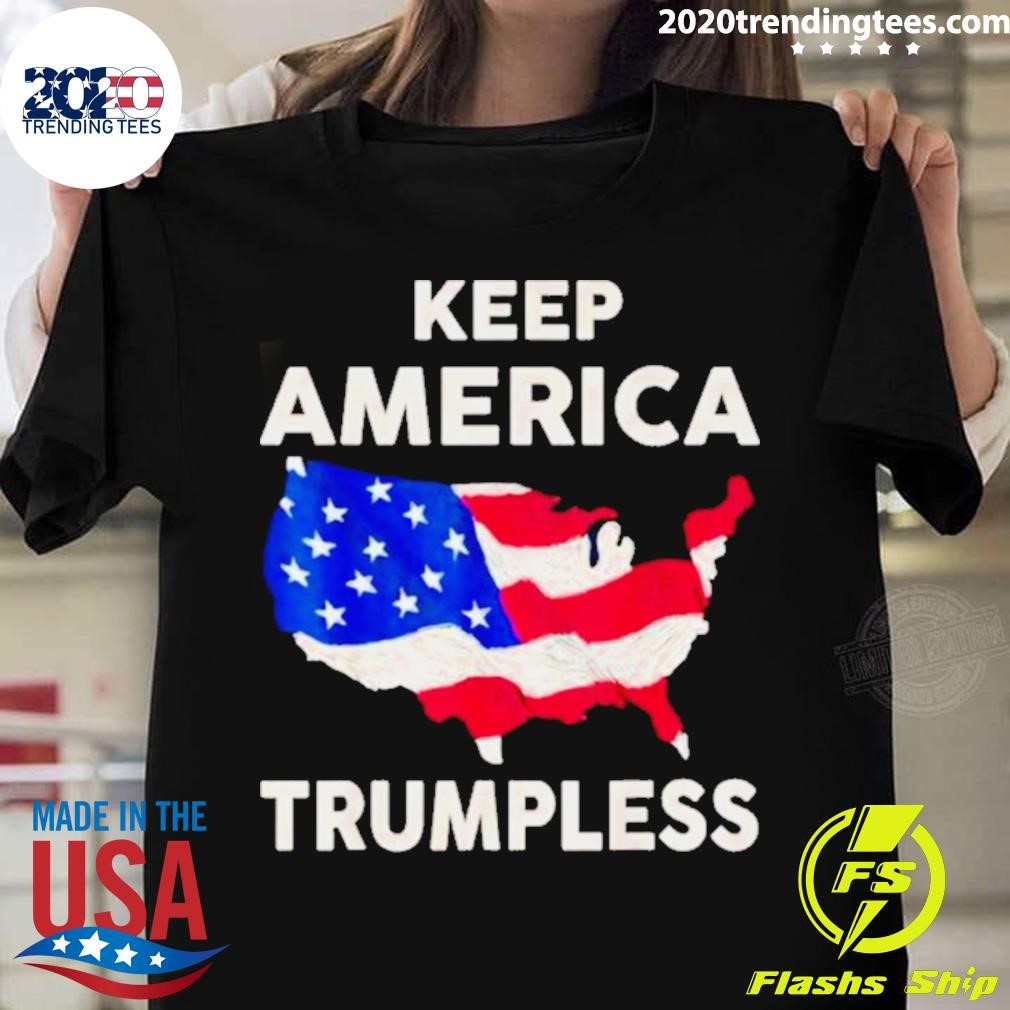 Keep American Trumpless Usa Flag Map T-shirt