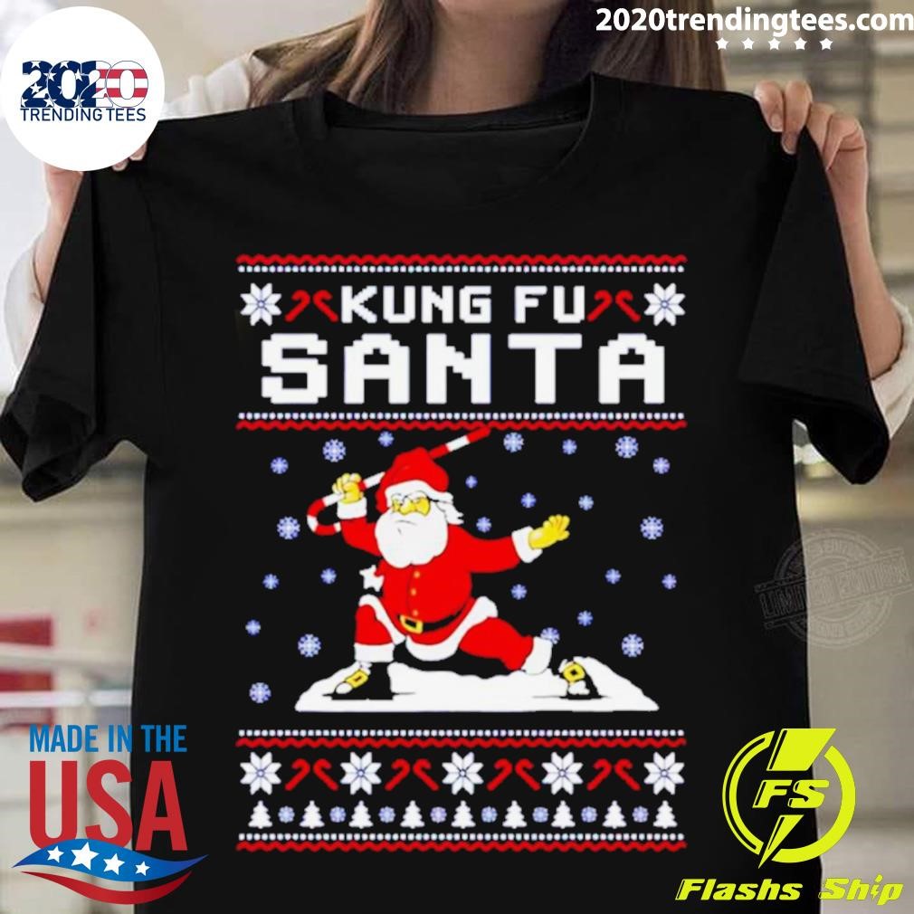 Kungfu Santa Ugly Christmas T-shirt