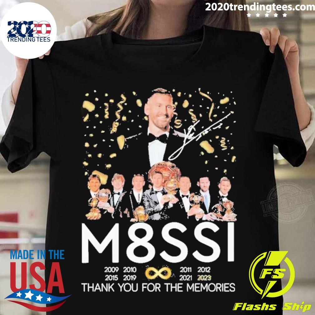 Lionel Messi M8ssi 8 Ball D’or Thank You For The Memories Signature T-shirt