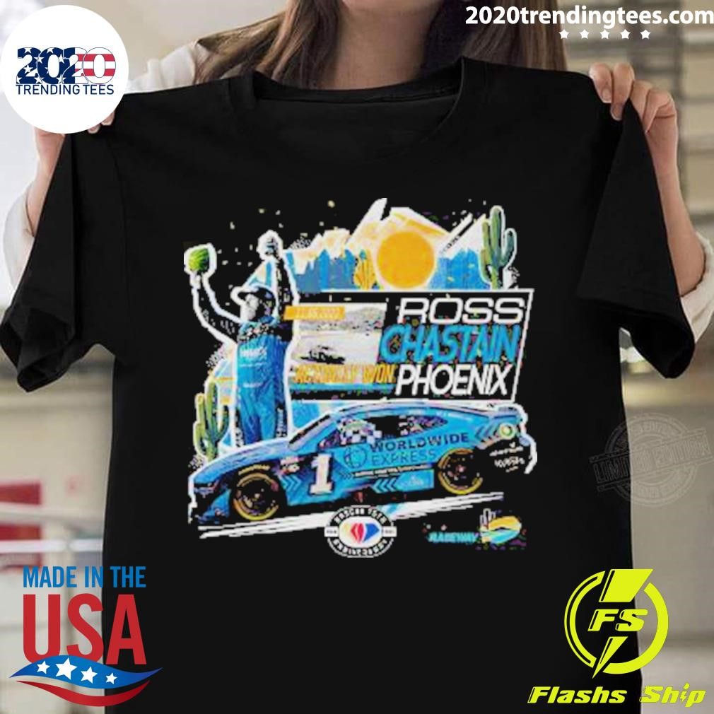 Men’s Ross Chastain Checkered Flag 2023 Nascar Cup Series Championship Race Winner T-shirt