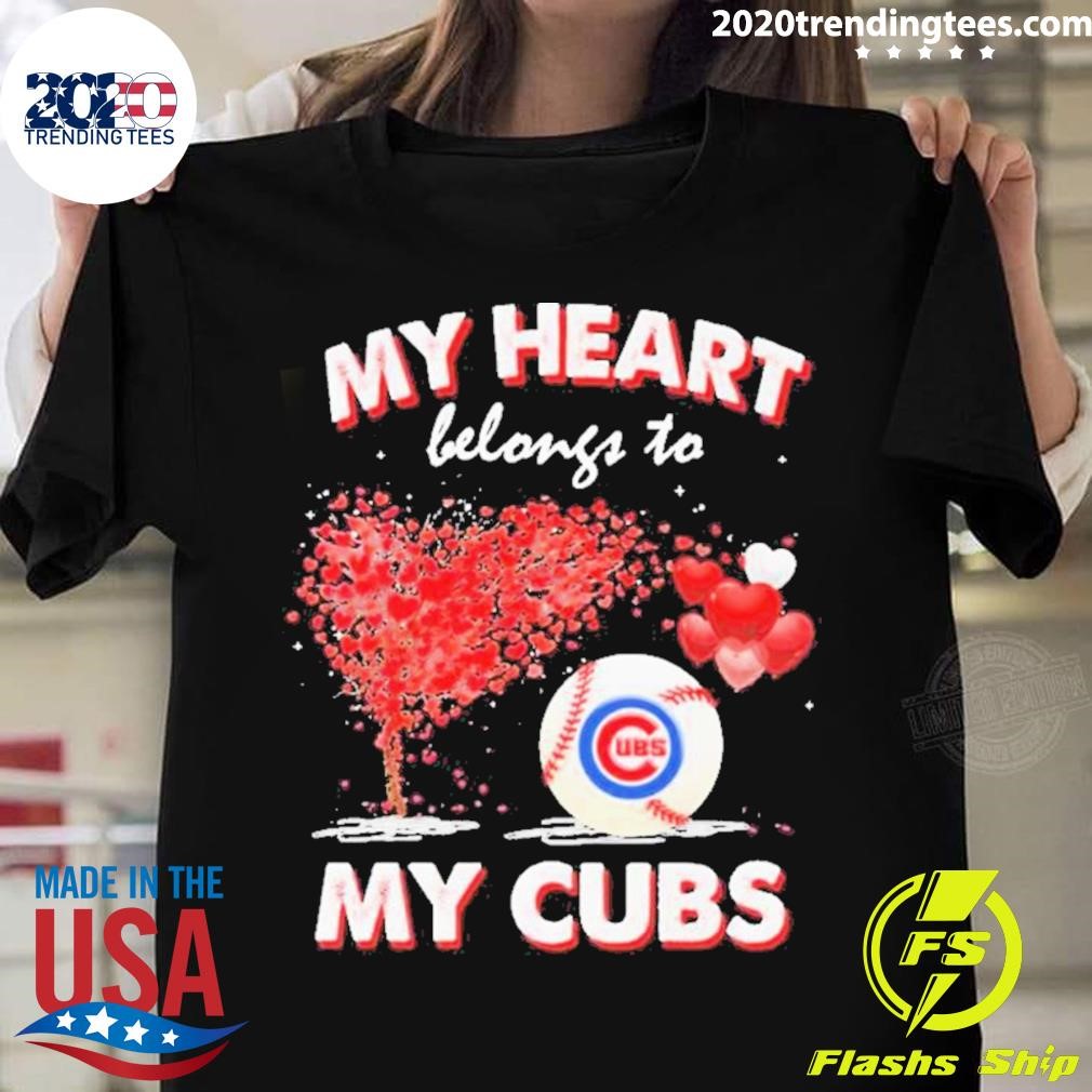 My Heart Belong To Chicago Cubs Baseball T-shirt