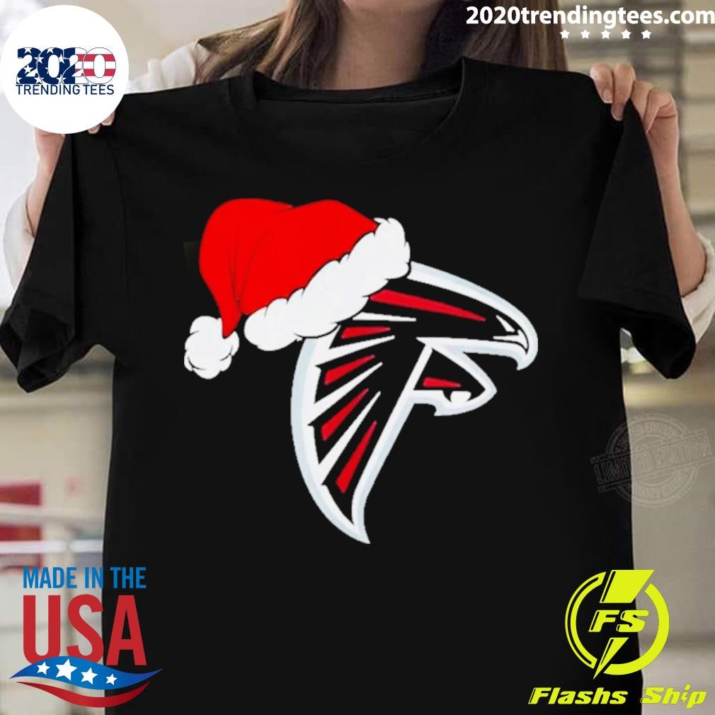 Nice Atlanta Falcons logo Santa Hat Christmas 2023 Shirt