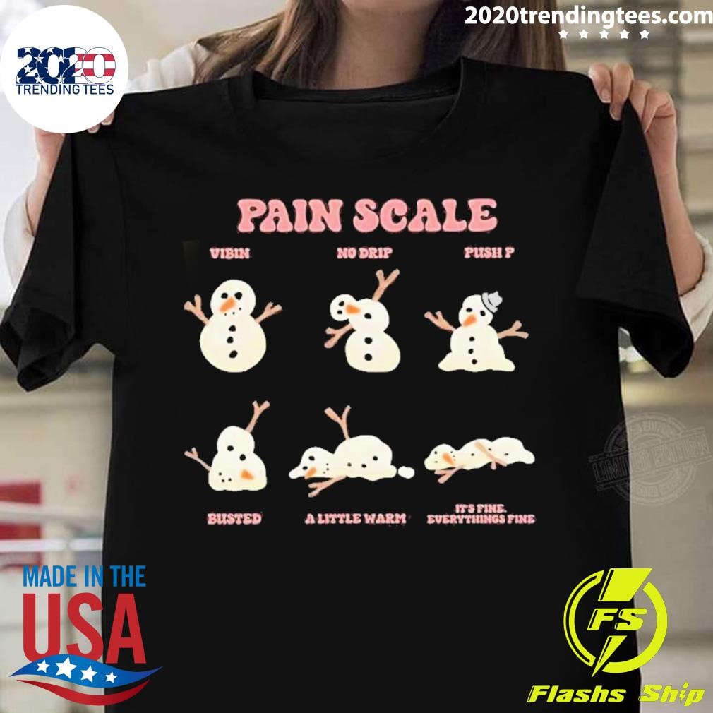 Nice Pain Scale Snowman For Christmas Nurse T-shirt
