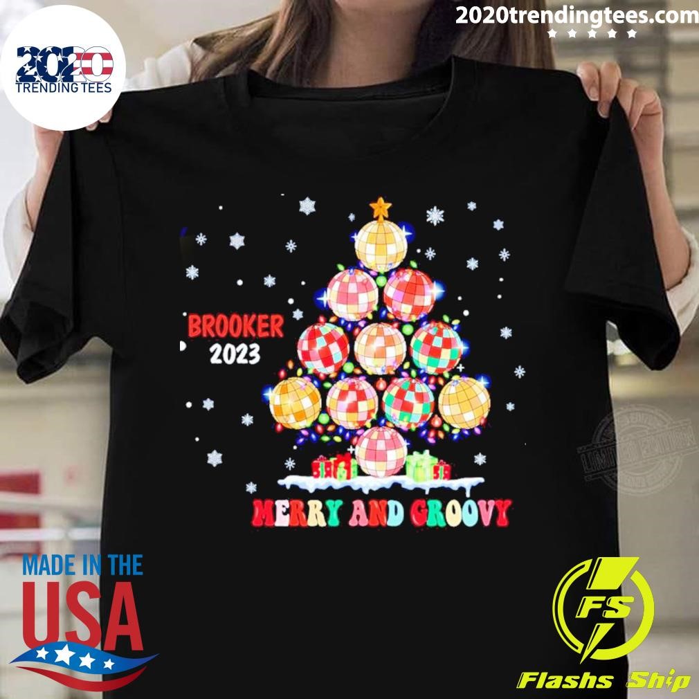 Nice Personalized Disco Ball Christmas Tree Merry And Croovy T-shirt