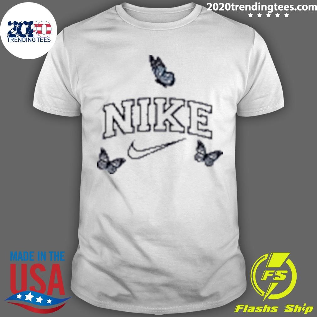 Nike Logo X Blue Butterflies T-shirt