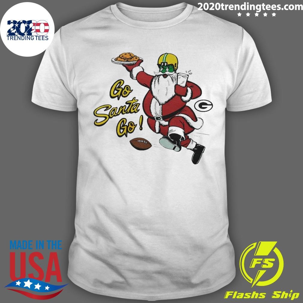 Official Nfl Homage Green Bay Packers Christmas Go Santa Go T-shirt