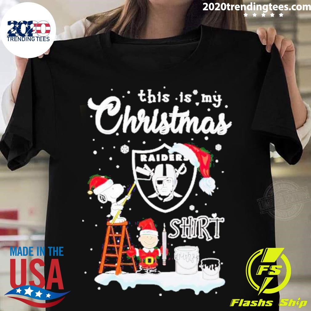 Official Snoopy And Charlie Brown Las Vegas Raiders This Is My Christmas T-shirt