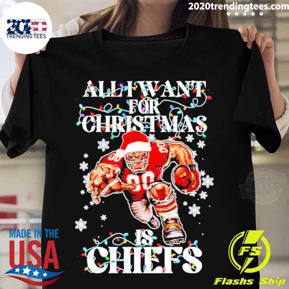 Original All I Want For Christmas Is Kansas City Chiefs Mascot Shirt