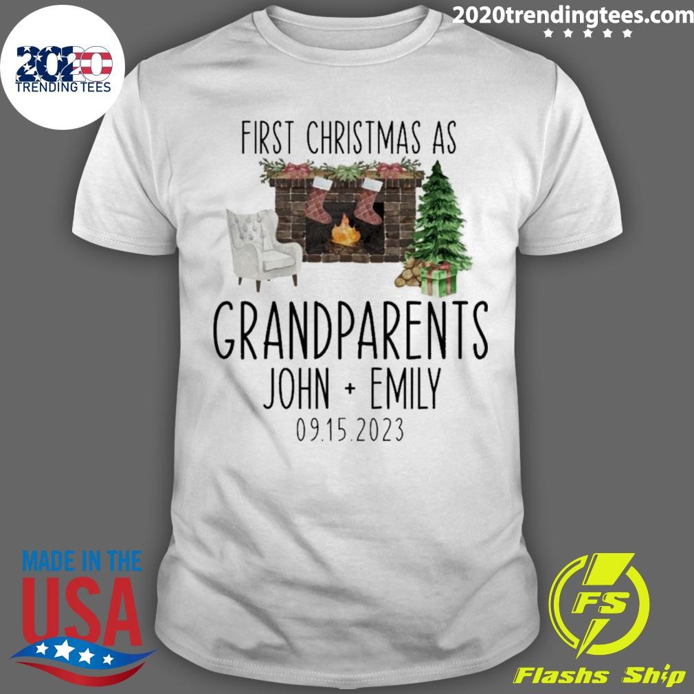 Original First Christmas As Grandparents T-shirt