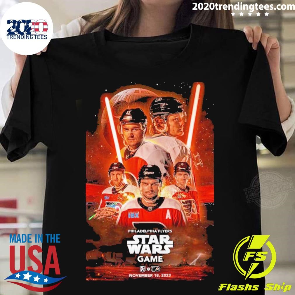 Original Nov 18 2023 Philadelphia Flyers Star Wars Game Poster T-shirt