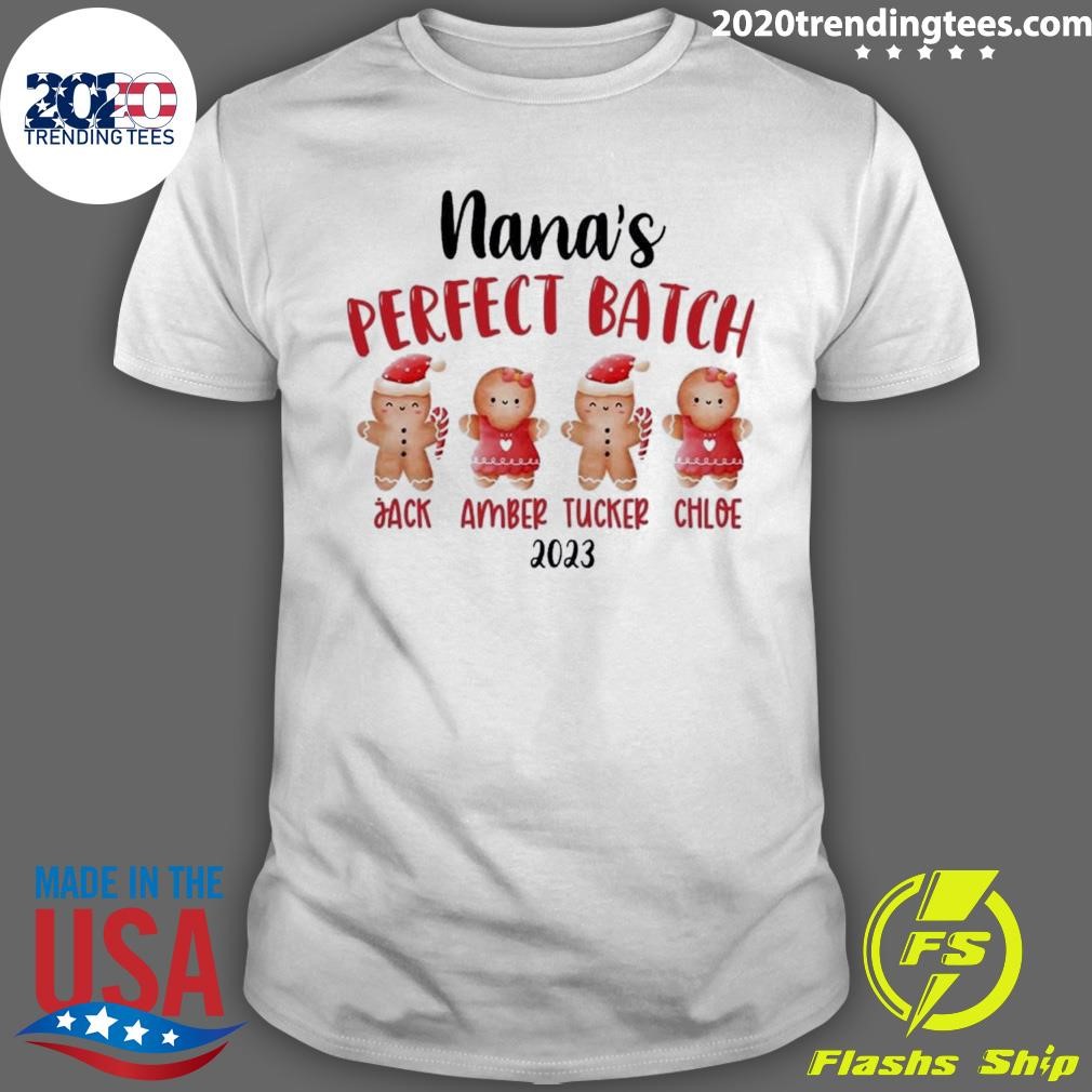 Original Personalized Siblings Grinderbread Nana’s Perfect Batch Christmas T-shirt