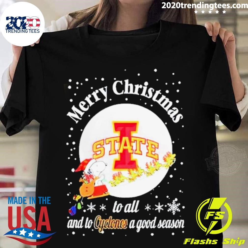 Original Snoopy Merry Christmas To All And To State Cyclones A Good Season T-shirt