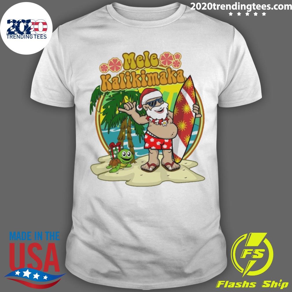Original Surfer Santa Hawaiian Christmas T-shirt