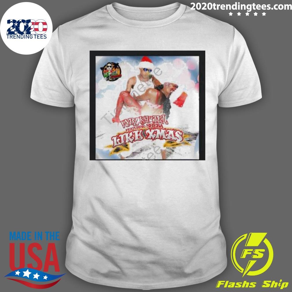 Premium Merry Christmas 2023 Vybz Kartel Featuring Sheba Like Xmas T-shirt