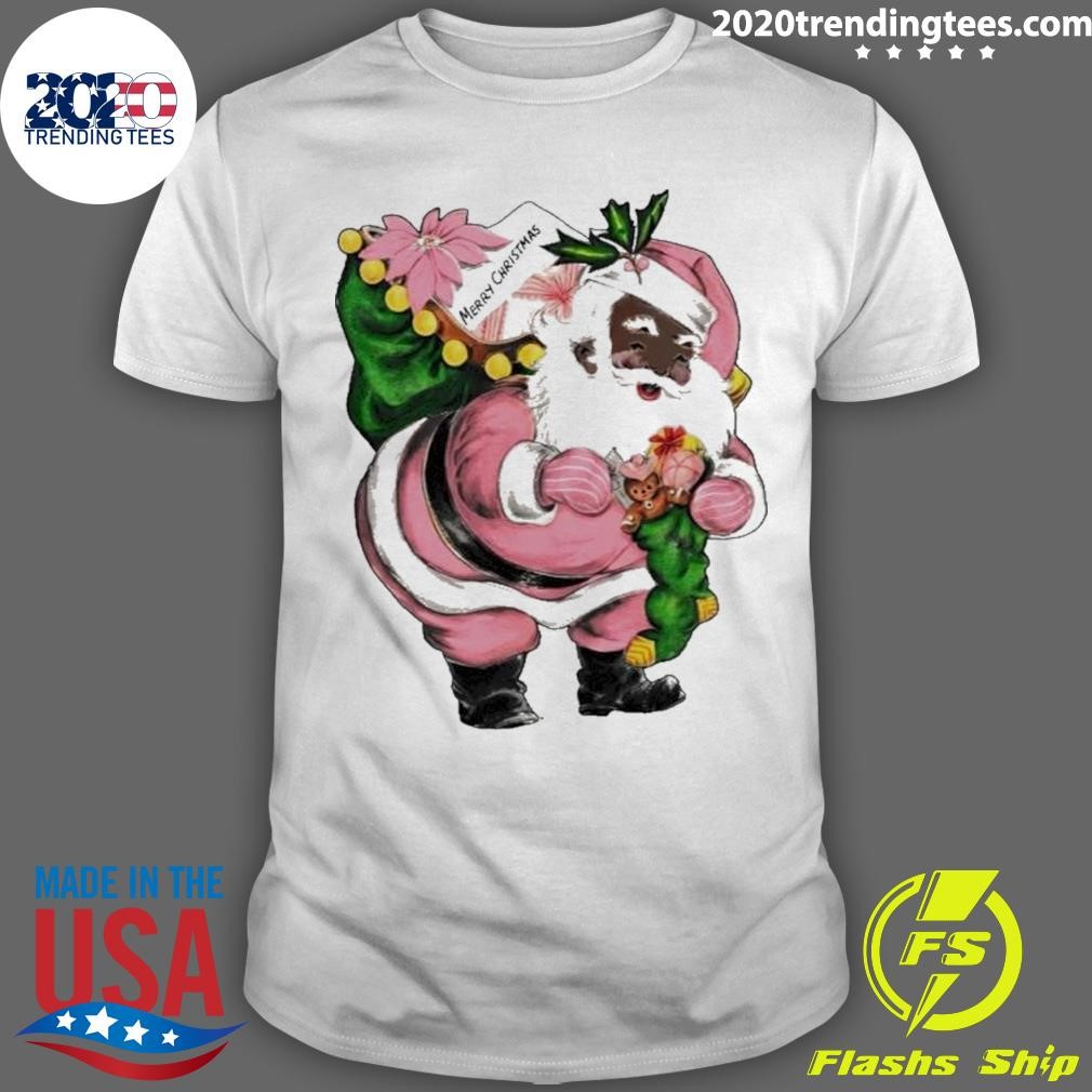 Premium Santa Claus Wear Pink Merry Christmas T-shirt