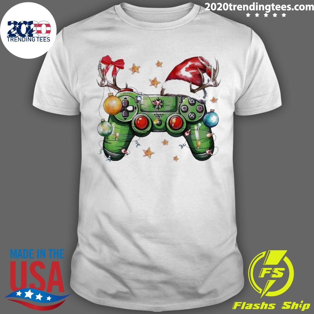 Retro Christmas Game Controller T-shirt