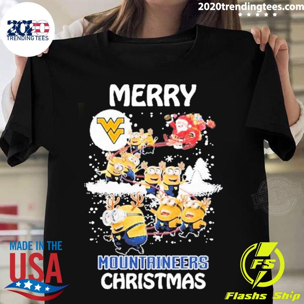 Santa Claus Minion Merry Mountaineers Christmas T-shirt