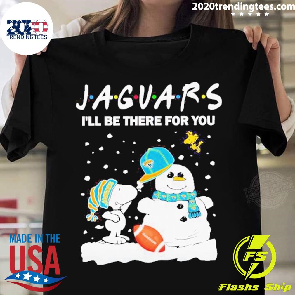 Snoopy And Snowman Jacksonville Jaguars I’ll Be There For You Christmas T-shirt