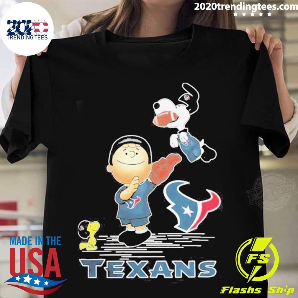 Snoopy And Woodstock Houston Texans The Peanuts Christmas 2023 T-shirt