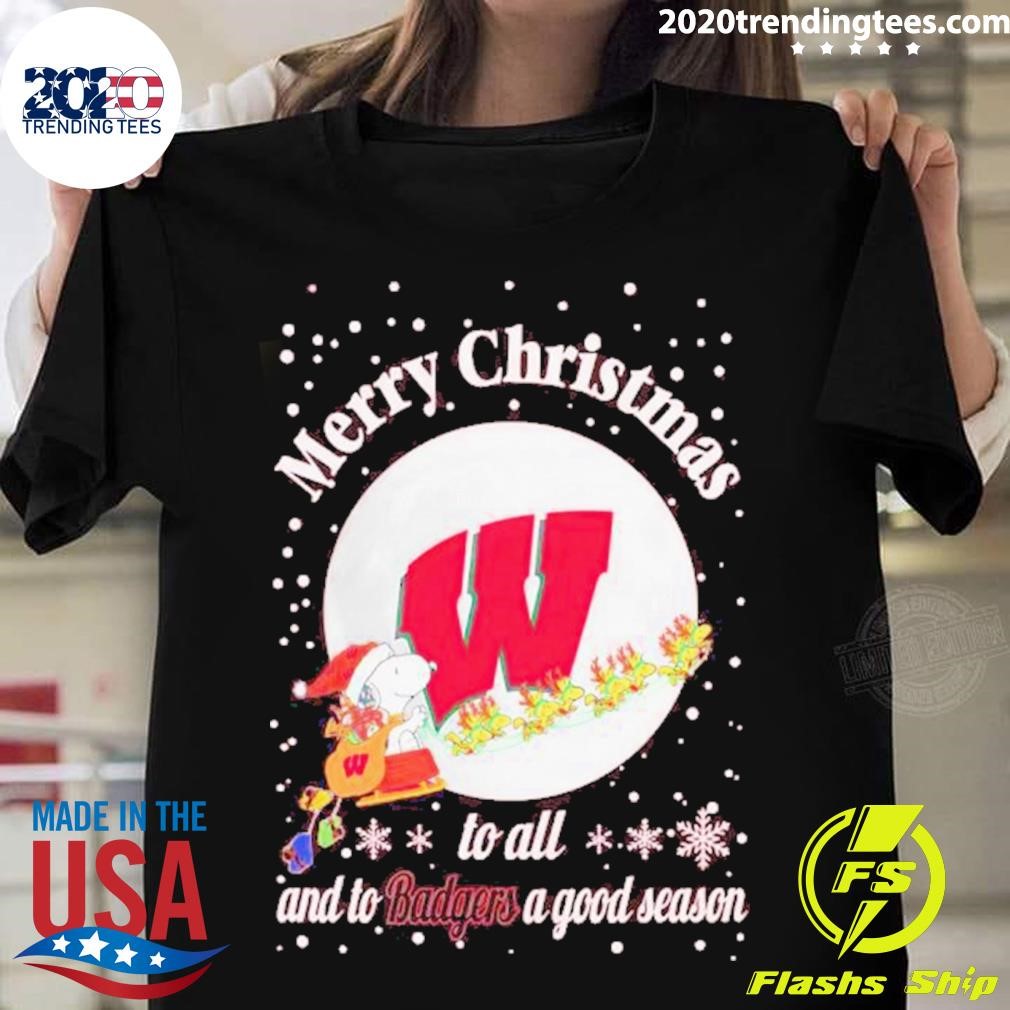 Snoopy Merry Christmas To All And To Badgers A Good Season T-shirt