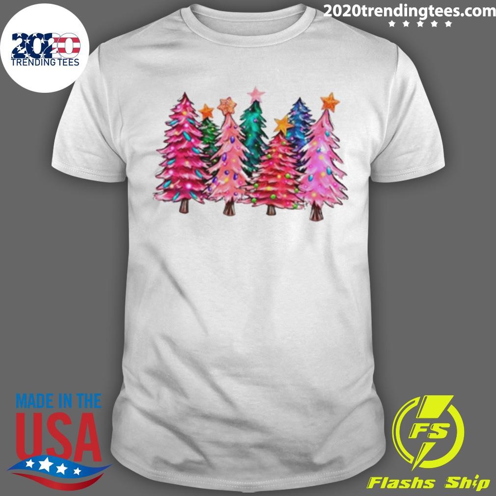 Sparkling Pink Tree Christmas T-shirt