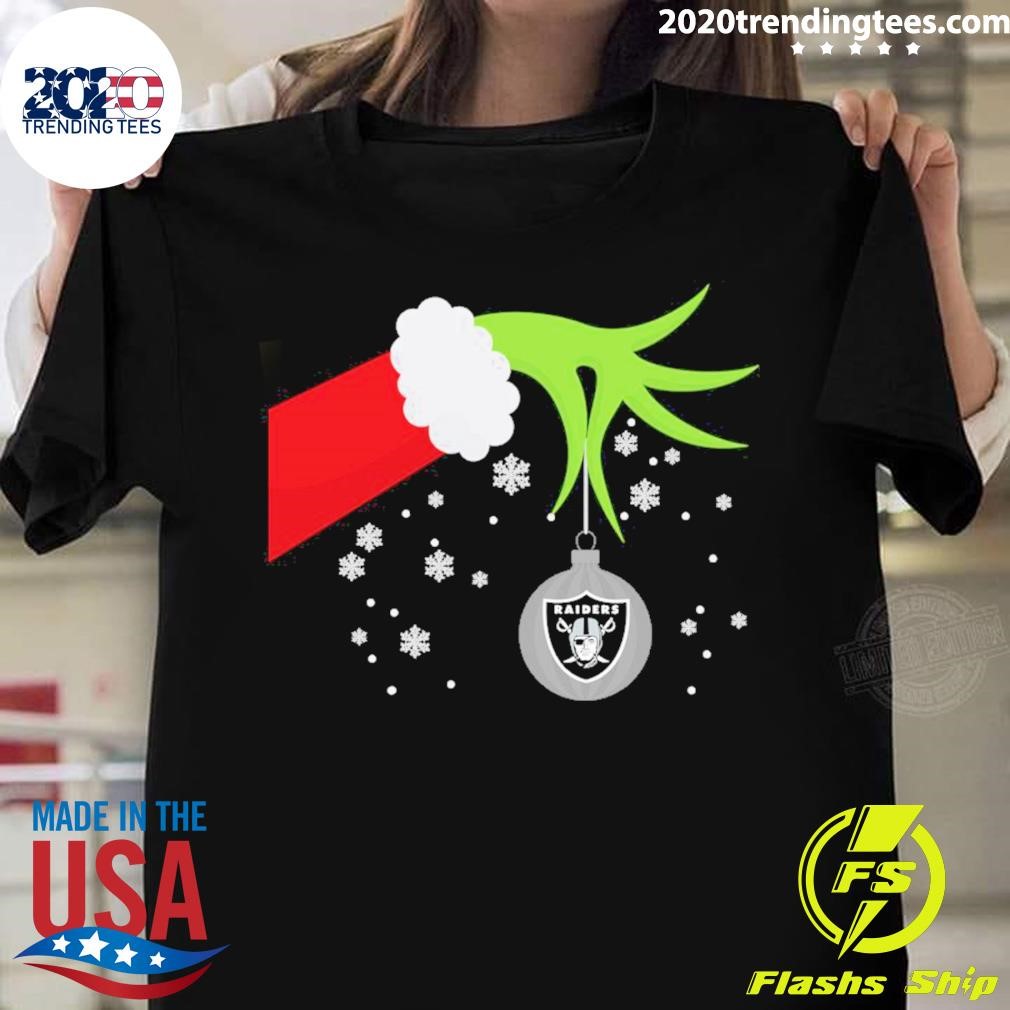 The Grinch Christmas Ornament Oakland Raiders 2024 T-shirt